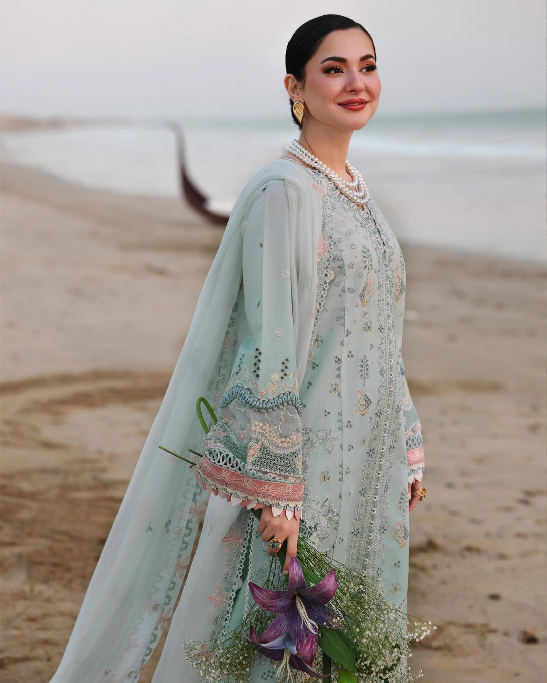 Qalamkar 3-Piece Chikankari Embroidered Luxury Lawn Suit (Unstitched) SA #05