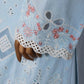 HZ Muse-Embroidered 3 Piece Outfit Stitched Suite POWDER BLUE (CSE-3P-216)