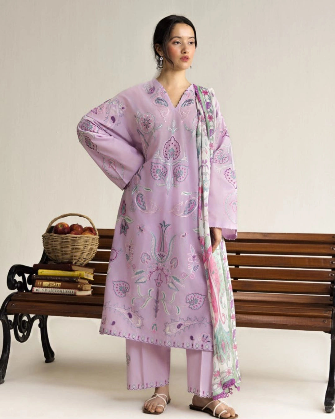Coco By Zara Shahjahan Embroidered Lawn 3-Piece Unstitched Suit (Sia-4A)