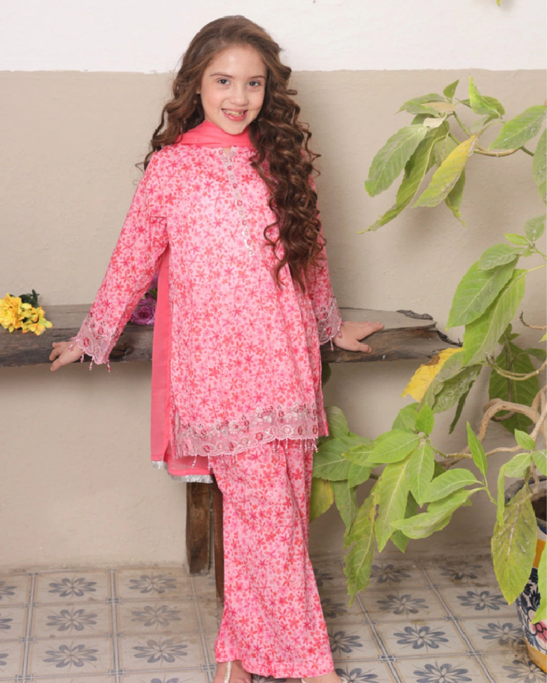 Shanzey Embroidered Lawn Stitched 3 Piece Suit - SHK-5305 (Fuchsia) |Summer Collection 2026