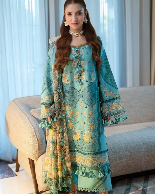 Jade Ombre Starlet Luxury Lawn – Chikankari Embroidered stitched 3-Piece Suit | 20825