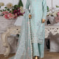 HZ Muse-Embroidered 3 Piece Outfit Stitched Suite SOFT CYAN (CSE-3P-212)