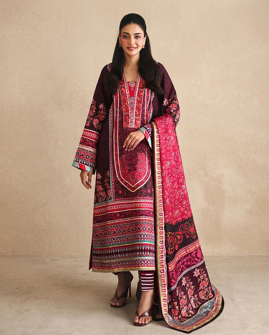 Hemline by Mushq Nirvana 26 Embroidered 3-Piece Unstitched Suit (Day Dreamer)
