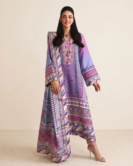 Hemline by Mushq Nirvana 26 Embroidered 3-Piece Unstitched Suit (Naturally Me)
