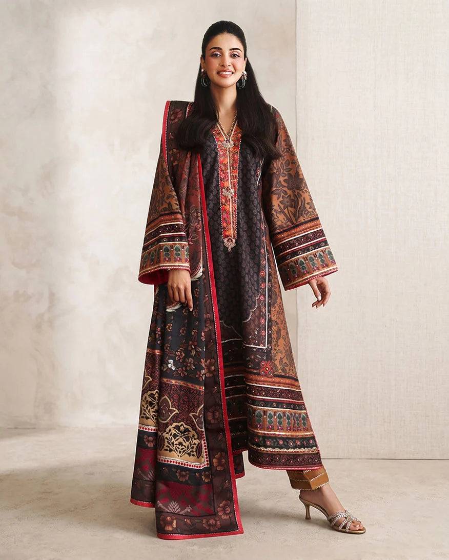 Hemline by Mushq Nirvana 26 Embroidered 3-Piece Unstitched Suit (Effortlessly Me)