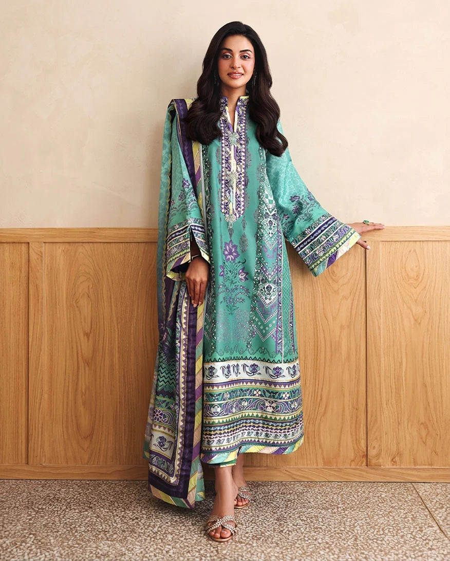 Hemline by Mushq Nirvana 26 Embroidered 3-Piece Unstitched Suit (Main Character)