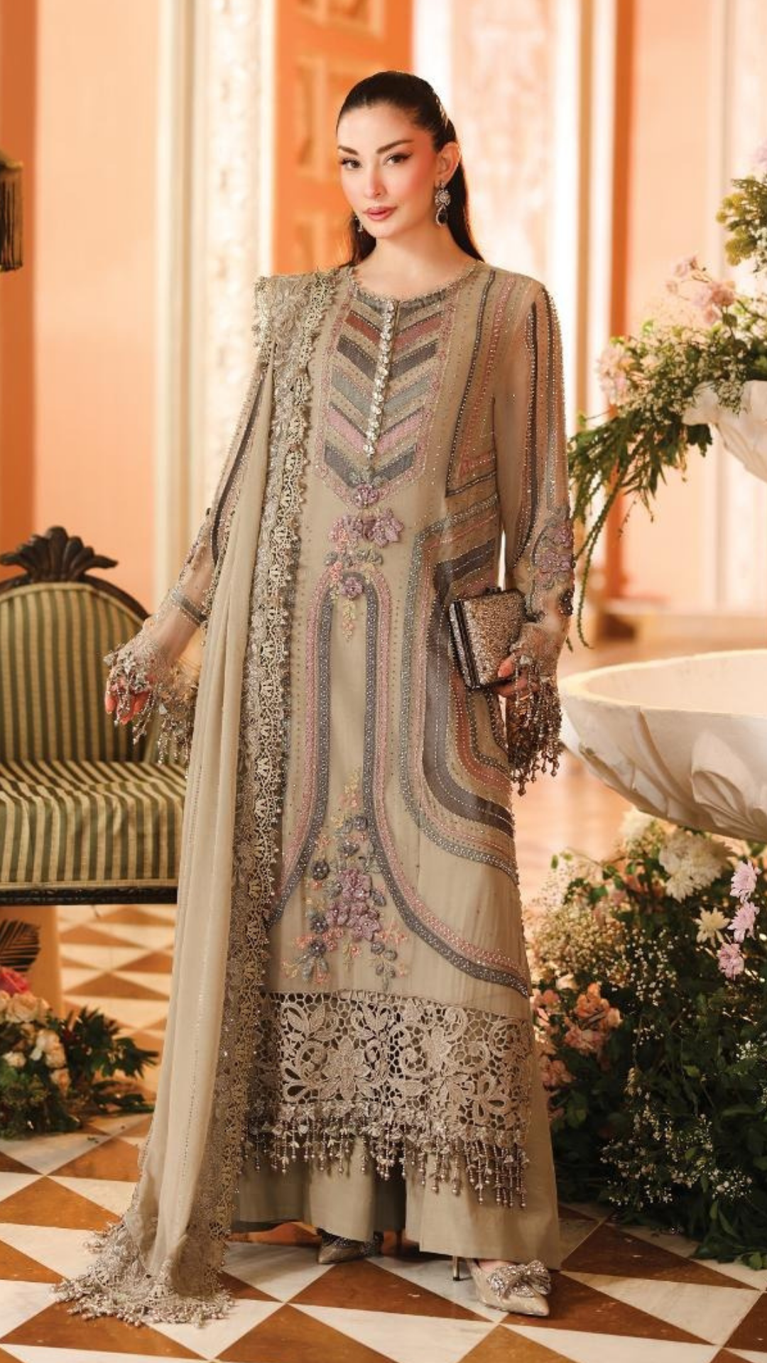 Maria.B 3-Piece Embroidered Chiffon Unstitched Suit (MPC-07-01)