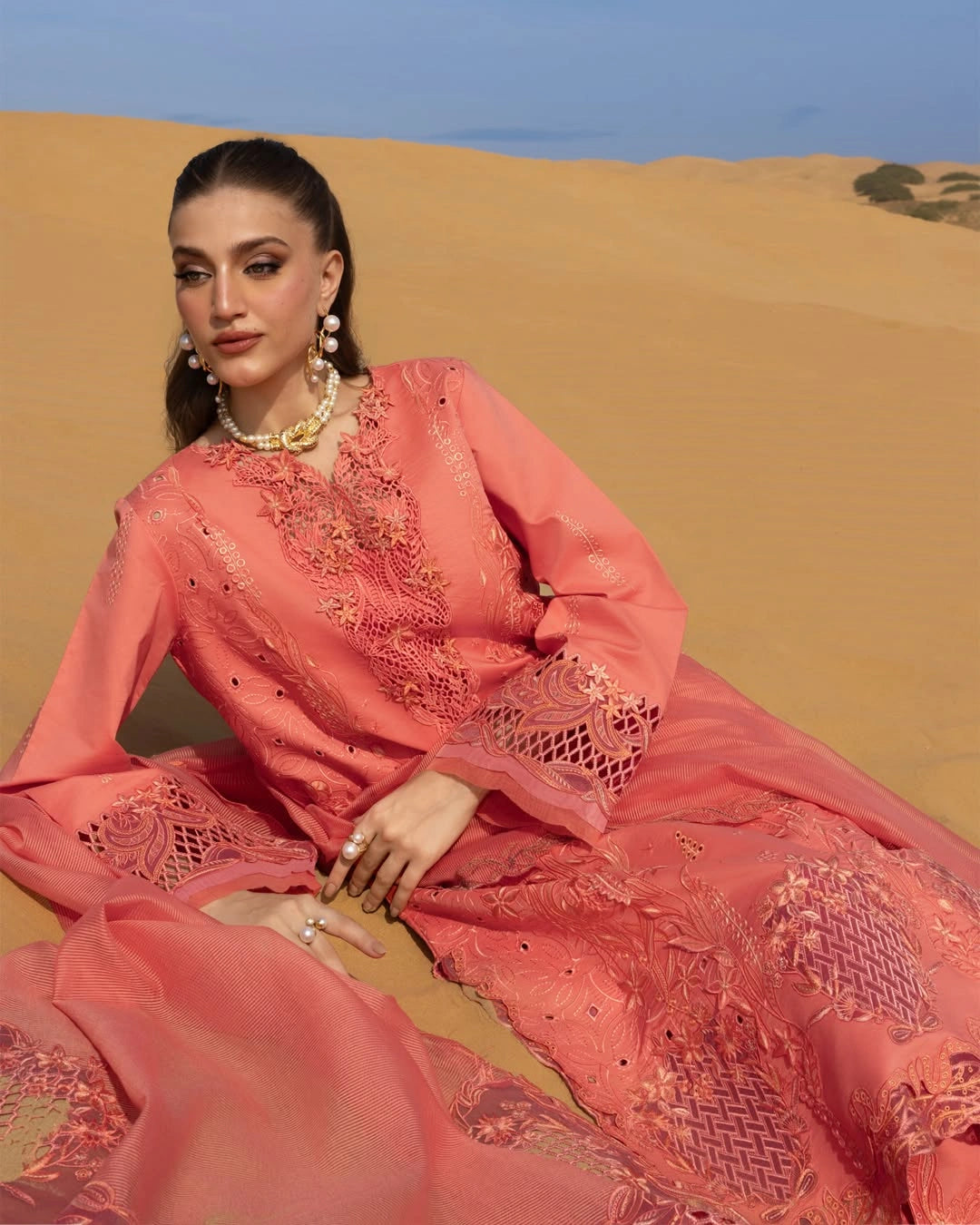 Rang Rasiya Premium Collection – Elnaz | Luxury Embroidered Lawn 3-Piece Suit