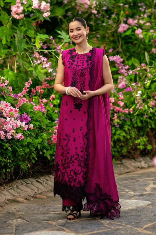 Rang Rasiya- Embroidered Lawn 3PC Unstitched Suit with Net Dupatta (Maya)