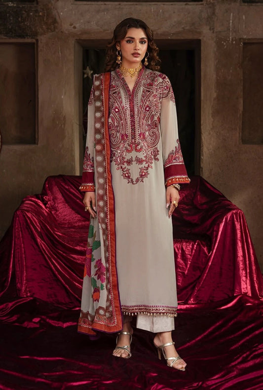Vasal by Charizma | Premium Embroidered Formal Chiffon 4-Piece Suit with Pure Chiffon Dupatta - VSL6-01
