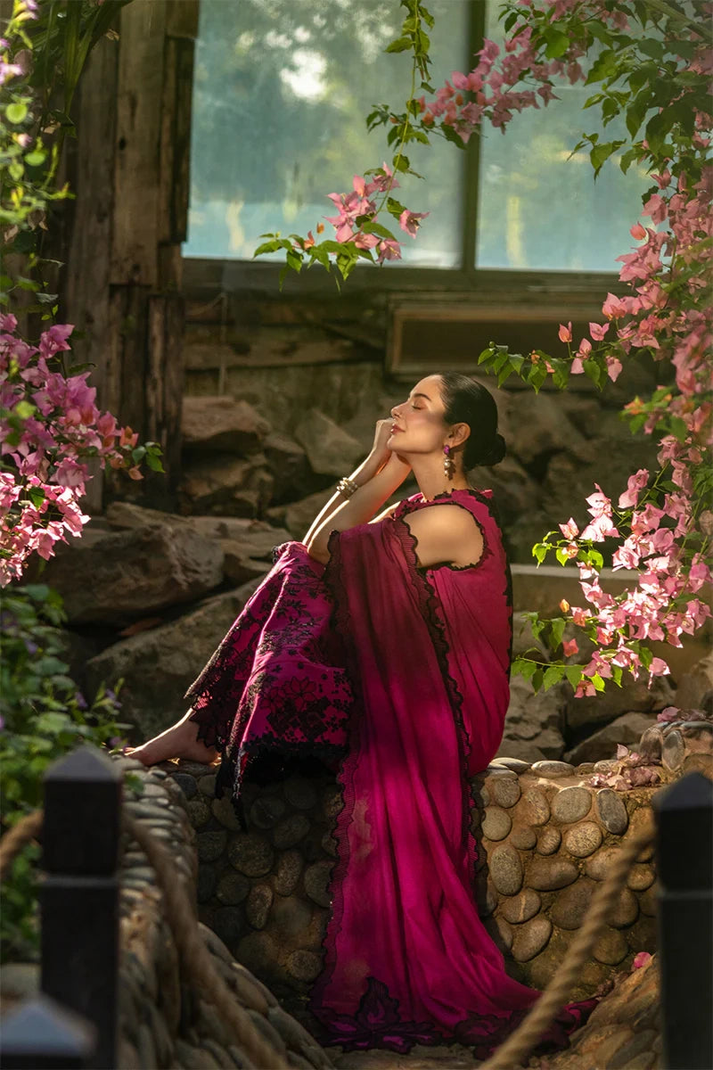Rang Rasiya- Embroidered Lawn 3PC Unstitched Suit with Net Dupatta (Maya)