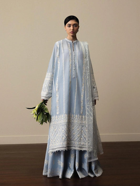ZSJ SATORI – Stillness & Luxury | Embroidered Pima Lawn Unstitched 3-Piece Suit AOYOMI-D1