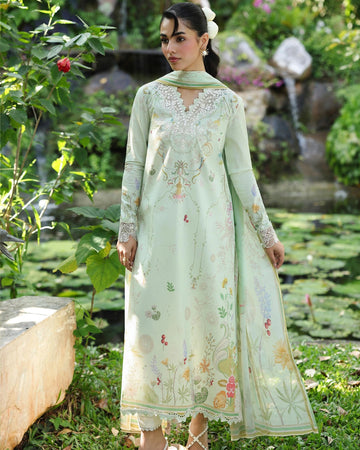 Qalamkar Qprints | Digital Printed Lawn Chikankari Embroidered Unstitched Suit | NEVE