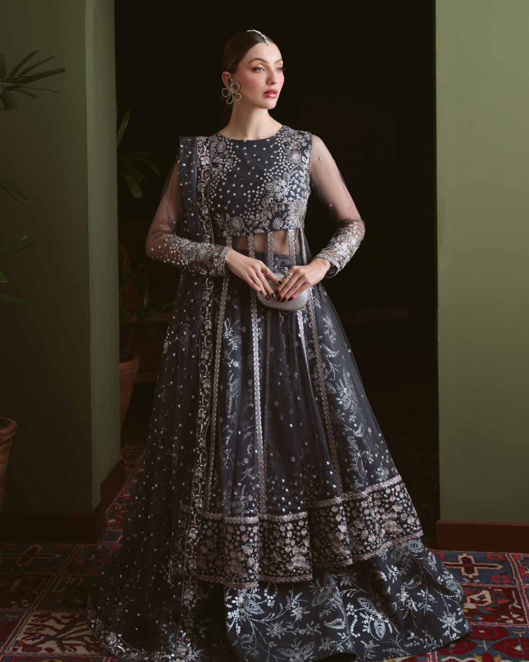 Elaya by Nureh  Embroidered Luxury Chiffon Unstitched 3 Piece Suit (NEL-90)