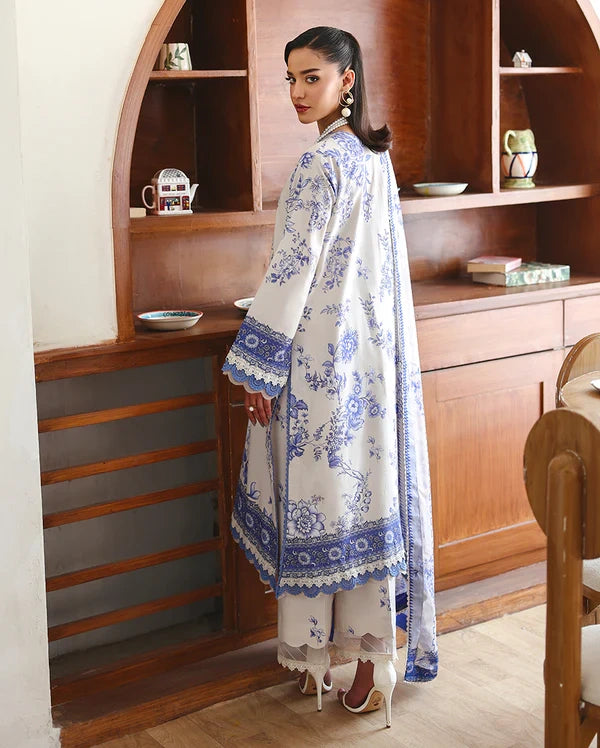 Roheenaz Éclat | Lilac Bloom | Unstitched 3 Piece Lawn Suit (Printed & Embroidered)