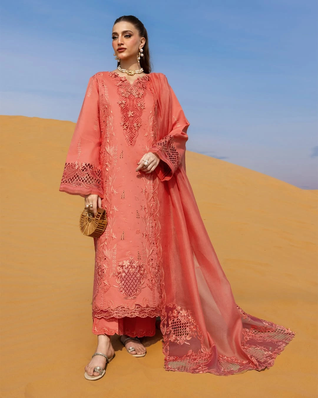 Rang Rasiya Premium Collection – Elnaz | Luxury Embroidered Lawn 3-Piece Suit
