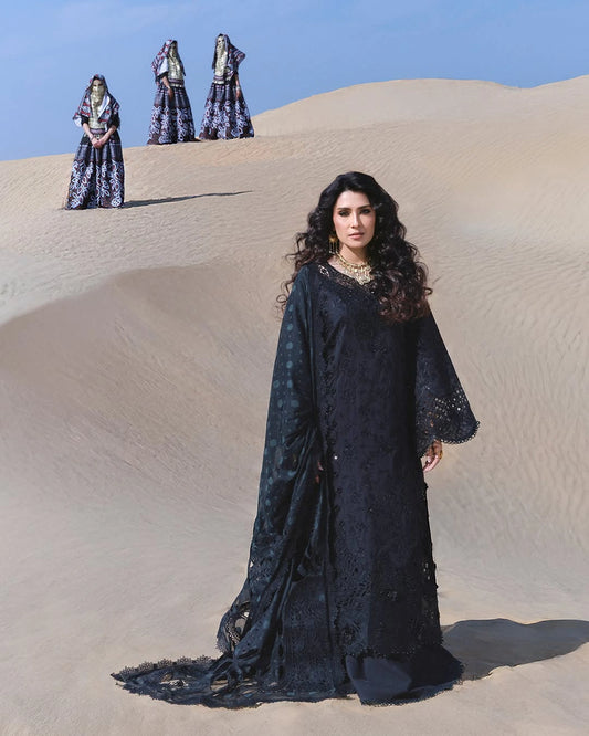 Nureh Aman – Ne-01 | Luxury Embroidered Lawn 3-Piece Suit