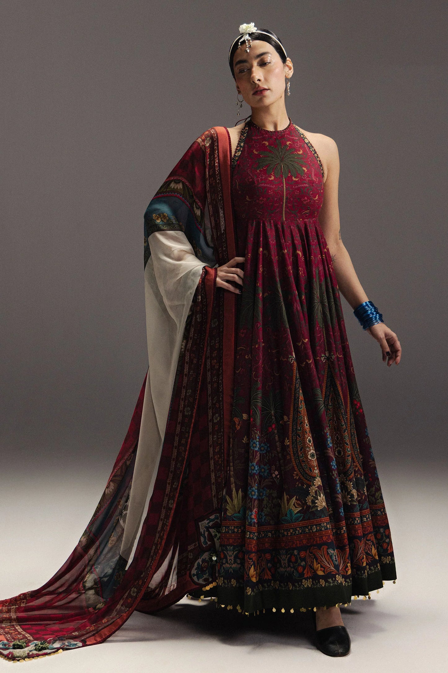Anarkali by Zara Shahjahan Unstitched Digital Printed Pima Lawn Suit (Firdaus-D6)