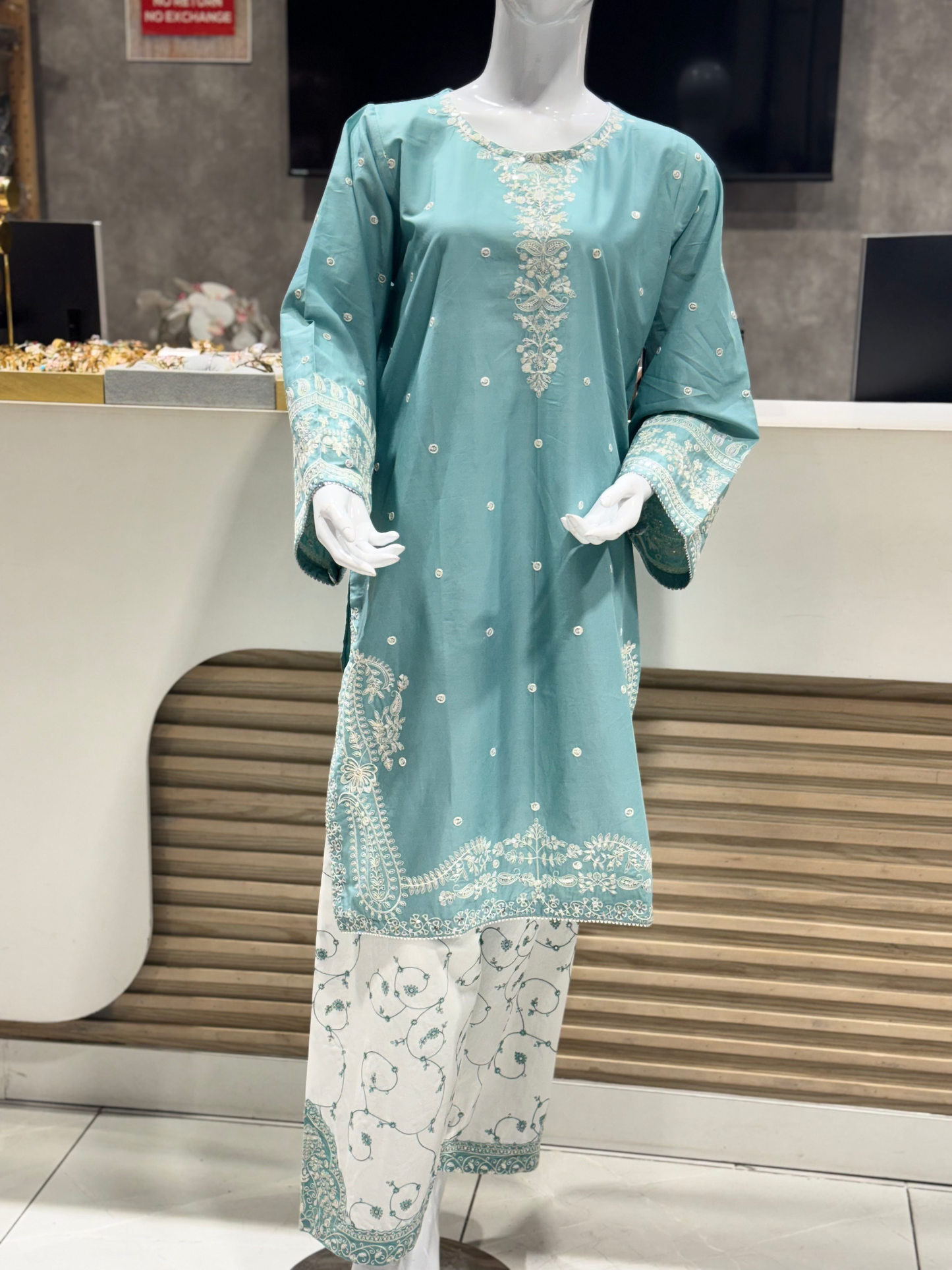 Bin Ishaq Embroidered Lawn Stitched 2 Piece Suit