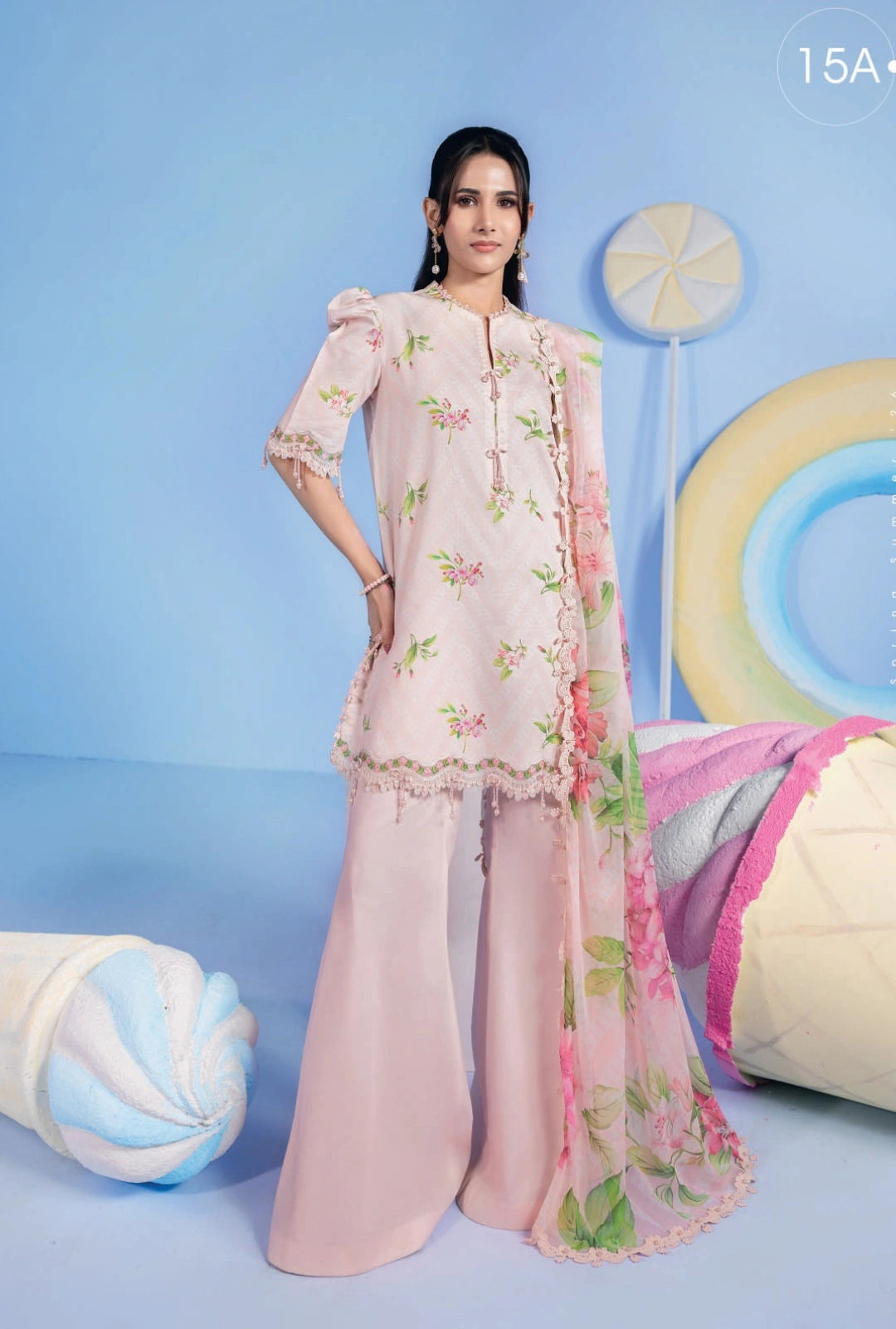 MariaB MBasics Printed & Embroidered Lawn Unstitched 3 Piece Suit (unstitched)
