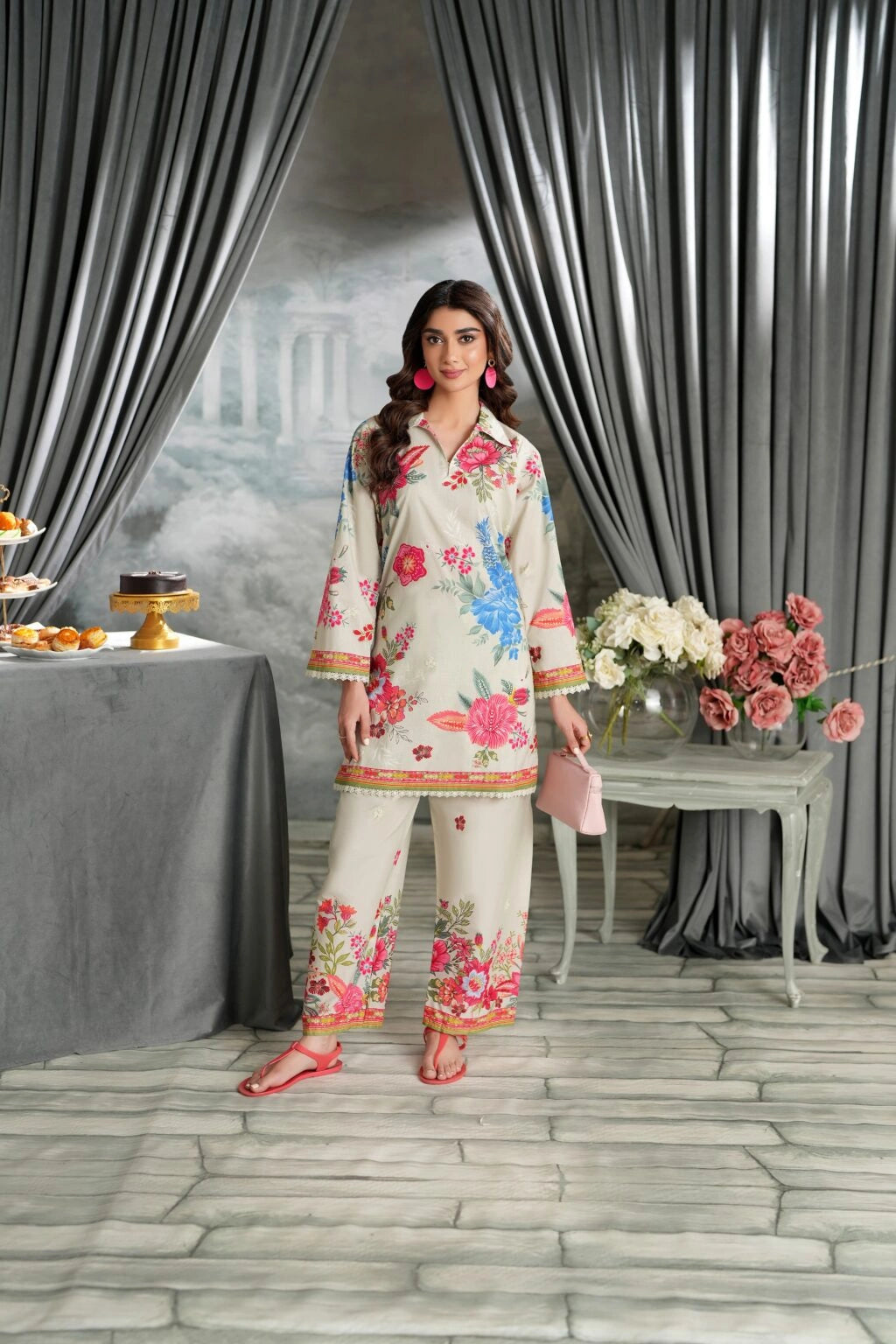 REGALIA Lawn RTW Printed Co-Ord Set – 2 Piece | CB1-1