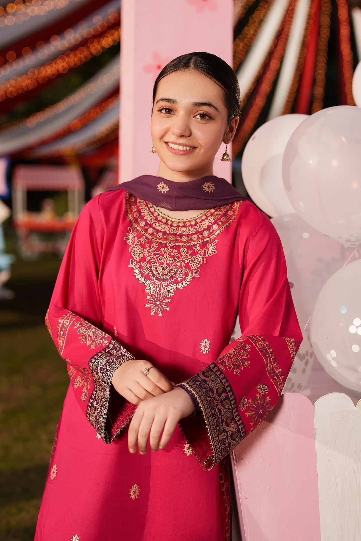 Garnet Embroidered Lawn Stitched 3 Piece Suit (Marshmallow) | Summer Collection 2026