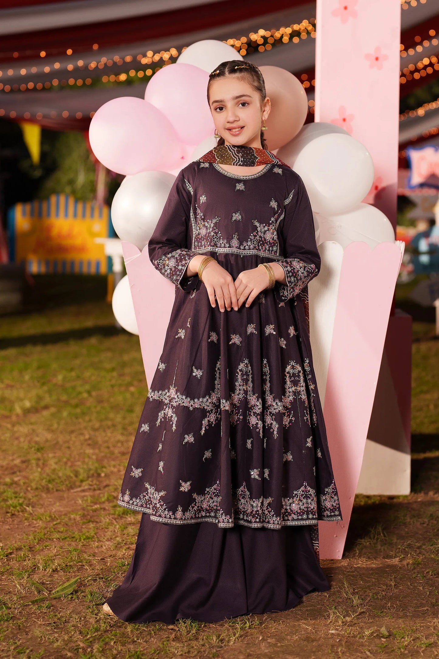 Garnet Embroidered Lawn Stitched 3 Piece Suit (Cosmic Candy) | Summer Collection 2026