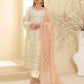 Tawakkal Embroidered Bamber Chiffon Suit With La Bella Viscose Jacquard Trouser D-006
