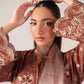 Iznik spring summer Rust Embroidered Lawn 3 Piece stitched Suit (SS-02)