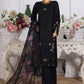 HZ Muse-Embroidered 3 Piece Outfit Stitched Suite BLACK (CSE-3P-213)