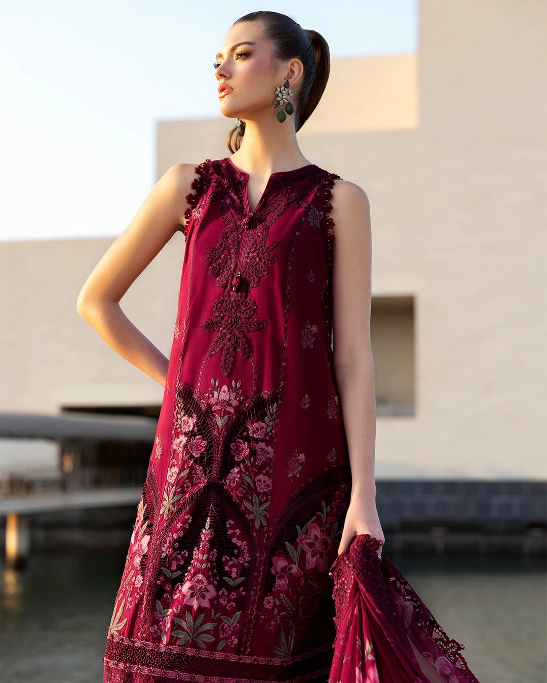 MARIA B LUXURY 3 Piece Embroidered Lawn Suit (Unstitched)