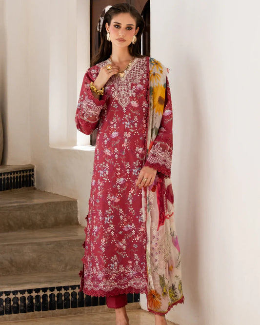 Aabyaan Shezlin Chikankari Lawn 2026 – Embroidered 3 Piece Suit (Unstitched) AZ-06