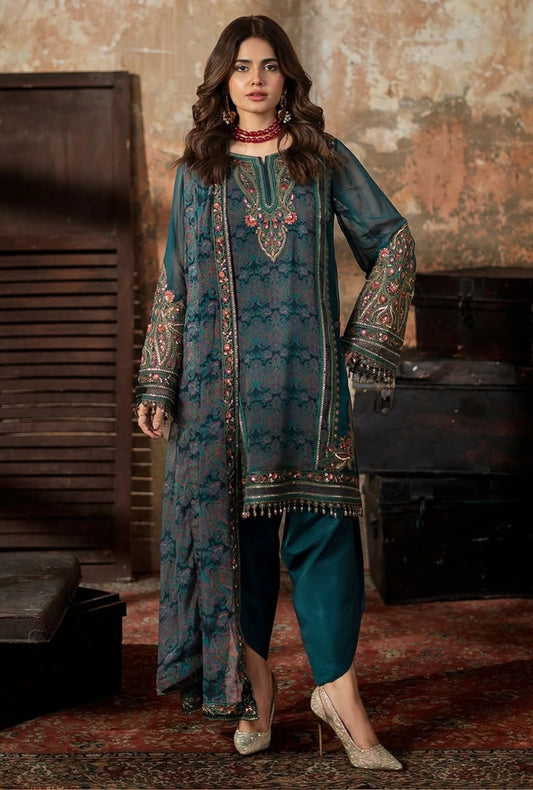 Vasal by Charizma | Premium Embroidered Formal Chiffon 4-Piece Suit with Pure Chiffon Dupatta - VSL6-07