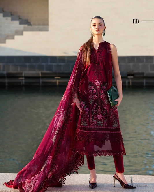 MARIA B LUXURY 3 Piece Embroidered Lawn Suit (Unstitched)