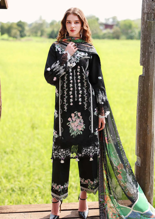 Hemline By Mushq - Secret Garden 26 Unstitched Suit (Nightshade Bloom)