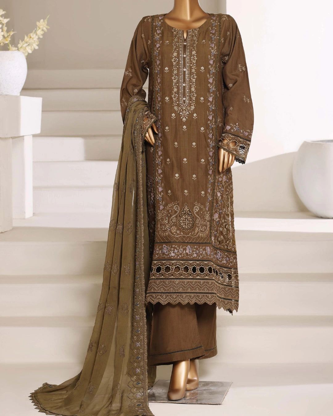 Sadabahar Luxury Embroidered Lawn Stitched 3-Piece Suit | Festive Collection