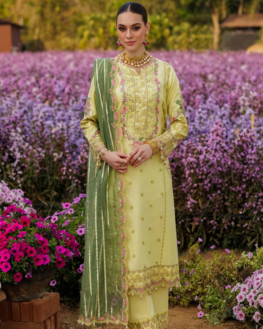 Charizma Zouq Eid Premium 3-Piece Embroidered Lawn Suit (Unstitched) CZ5-06