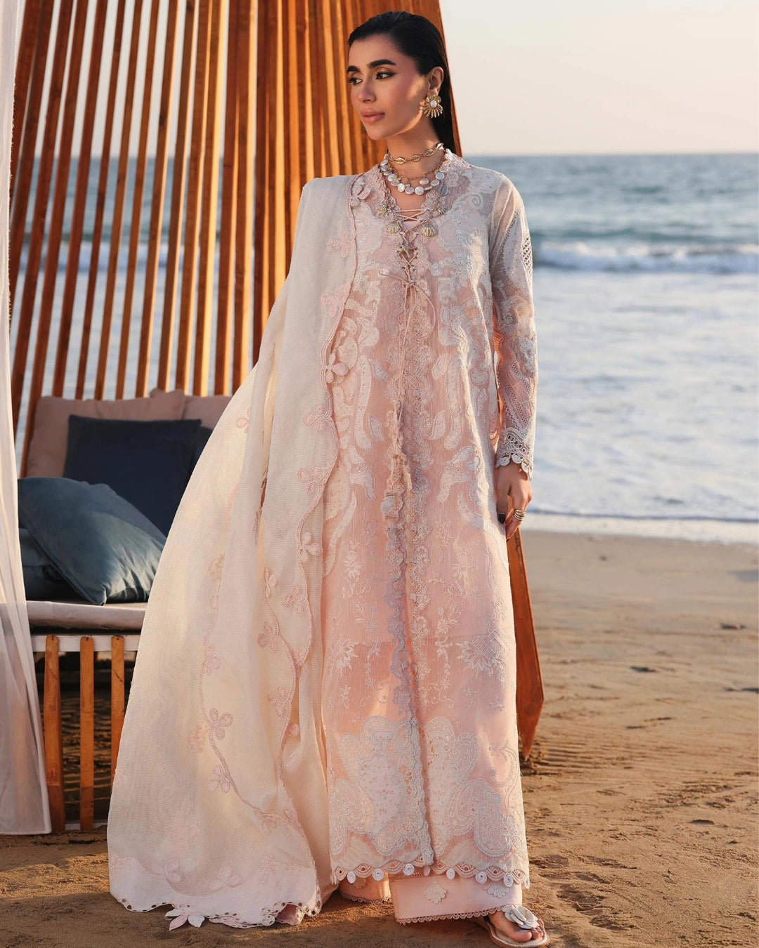 Qalamkar 3-Piece Chikankari Embroidered Luxury Lawn Suit (Unstitched) SA #06