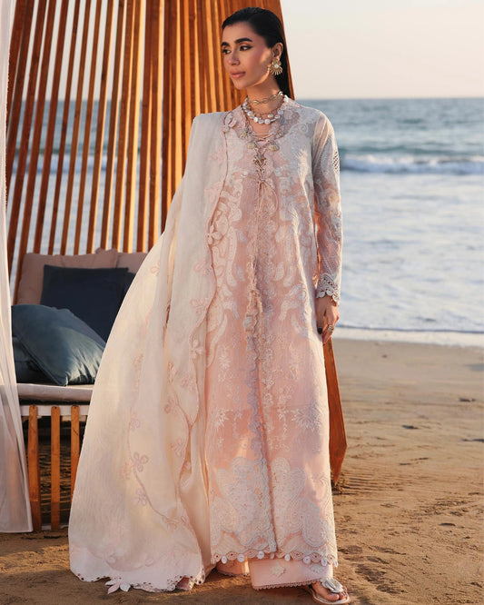 Qalamkar 3-Piece Chikankari Embroidered Luxury Lawn Suit (Unstitched) SA #06