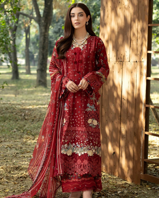 ELAF PREMIUM - Chikankari - Prints Collection with Chiffon (unstitched)