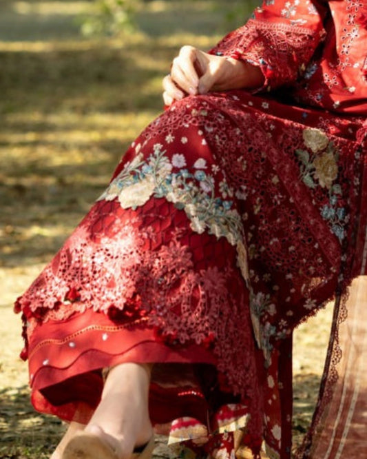 ELAF PREMIUM - Chikankari - Prints Collection with Chiffon (unstitched)