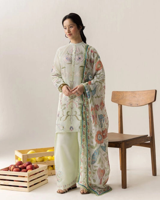 Coco By Zara Shahjahan Embroidered Lawn 3-Piece Unstitched Suit (Sia-4B)