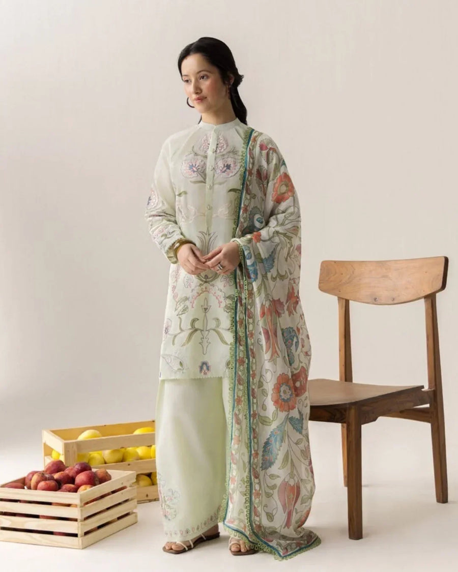 Coco By Zara Shahjahan Embroidered Lawn 3-Piece Unstitched Suit (Sia-4B)