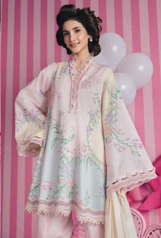 MariaB MBasics Printed & Embroidered Lawn Unstitched 3 Piece Suit (unstitched)