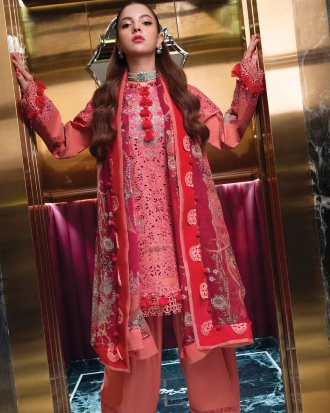 Jade Ombre Starlet Luxury Lawn – Chikankari Embroidered Unstitched 3-Piece Suit | 20826