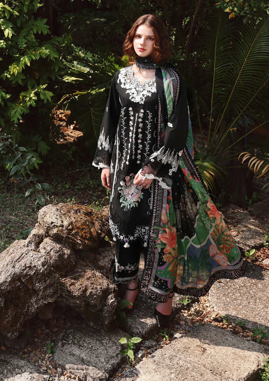 Hemline By Mushq - Secret Garden 26 Unstitched Suit (Nightshade Bloom)