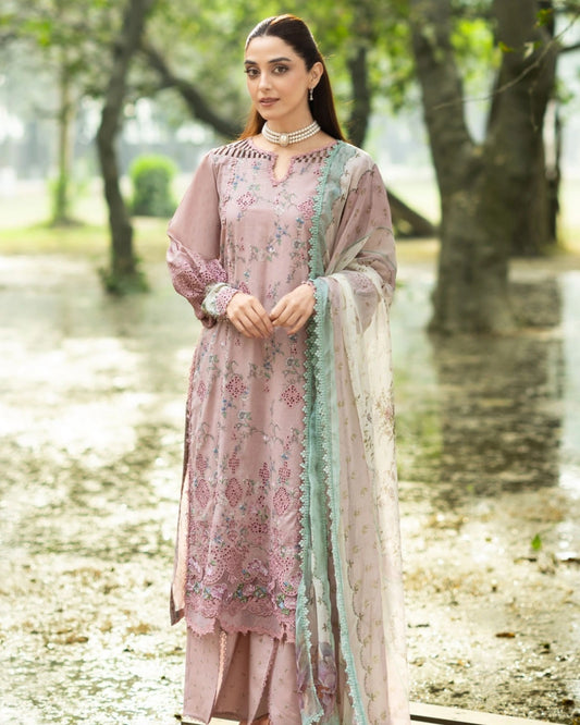 ELAF PREMIUM - Chikankari - Prints Collection with Chiffon (unstitched)