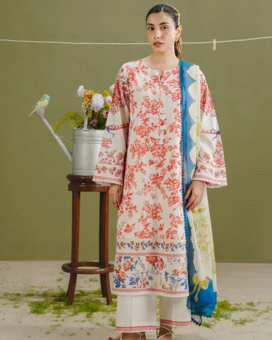 COCO Prints | 3-Piece Digital Printed Lawn Suit | (Unstitched) ELVO-4A