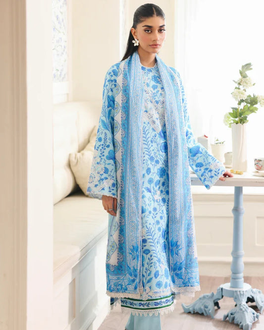 NISSA Floral Symphony – Embroidered & Printed Lawn Suit by Rajbari (Unstitched) 07