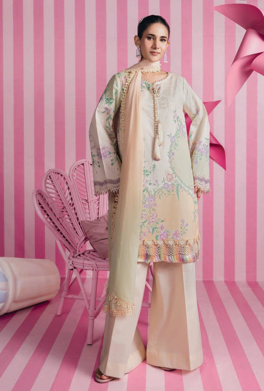MariaB MBasics Printed & Embroidered Lawn Unstitched 3 Piece Suit (unstitched)